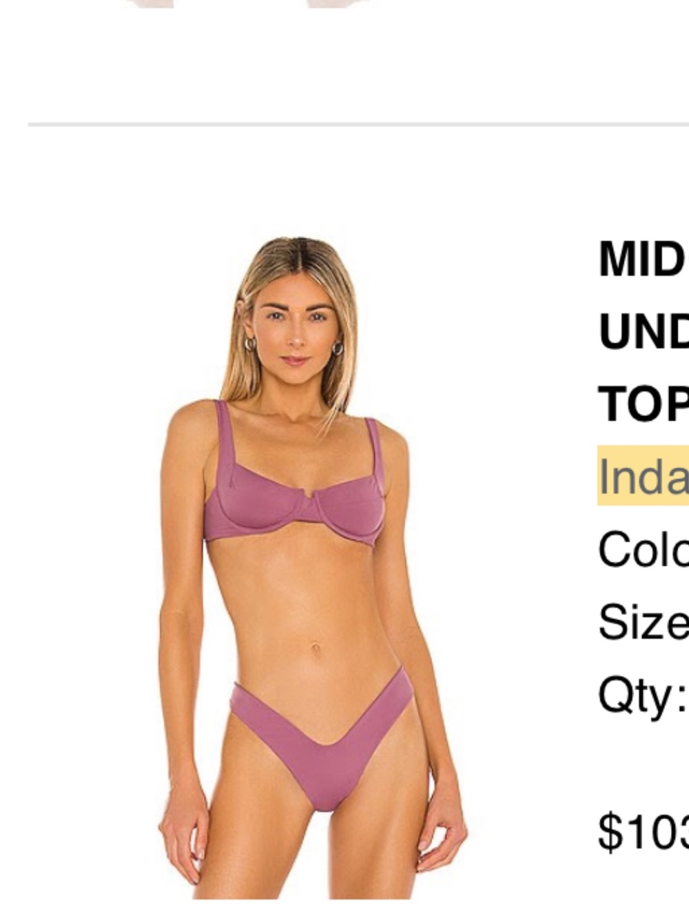 Indah Delila Two-Piece Bikini Set in Dusty Mauve
